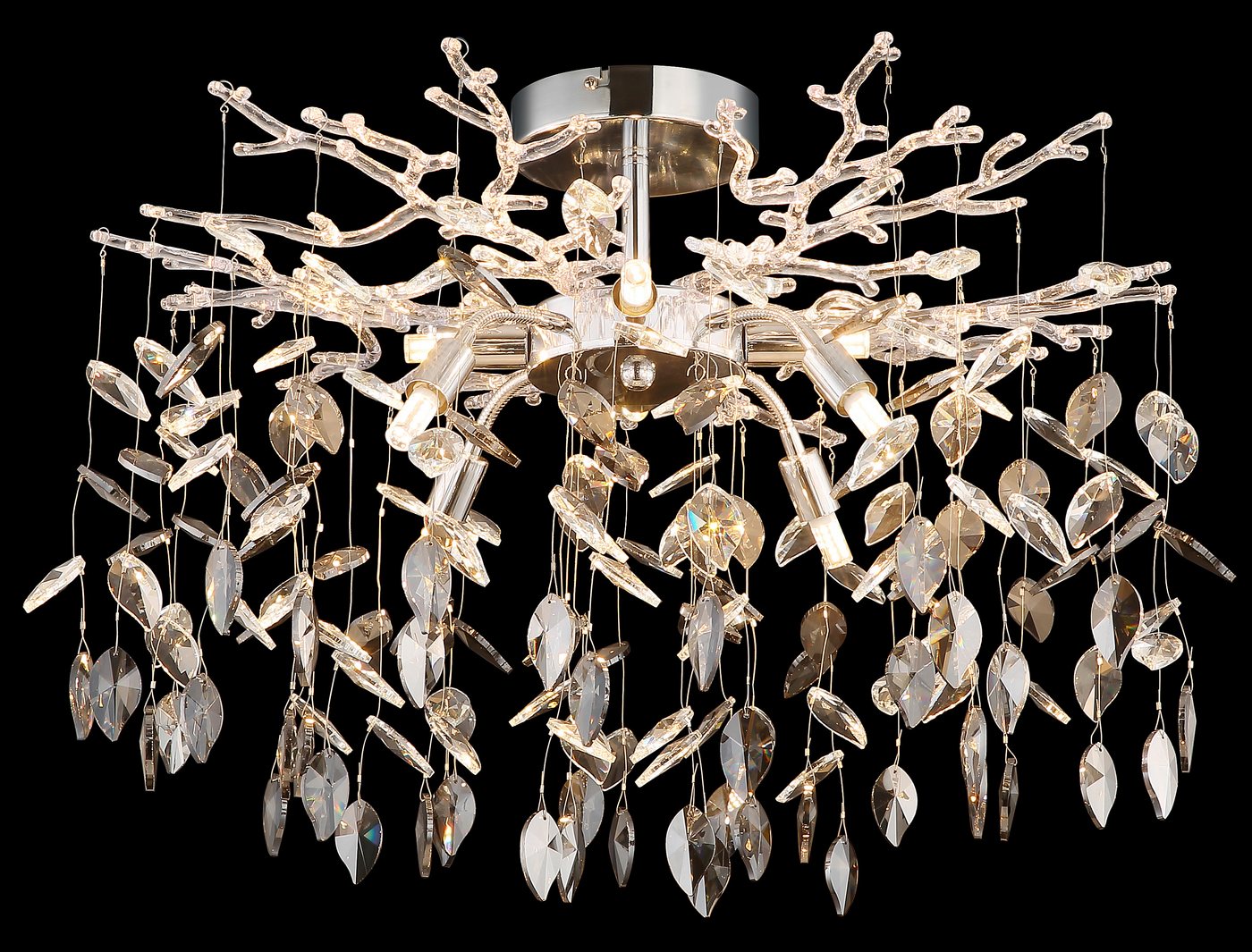 GLOBO LIGHTING Deckenleuchte DANNA, ohne Leuchtmittel, Deckenleuchte mit Kristallen, luxuriös, elegant & hell – Bild 4 von 5