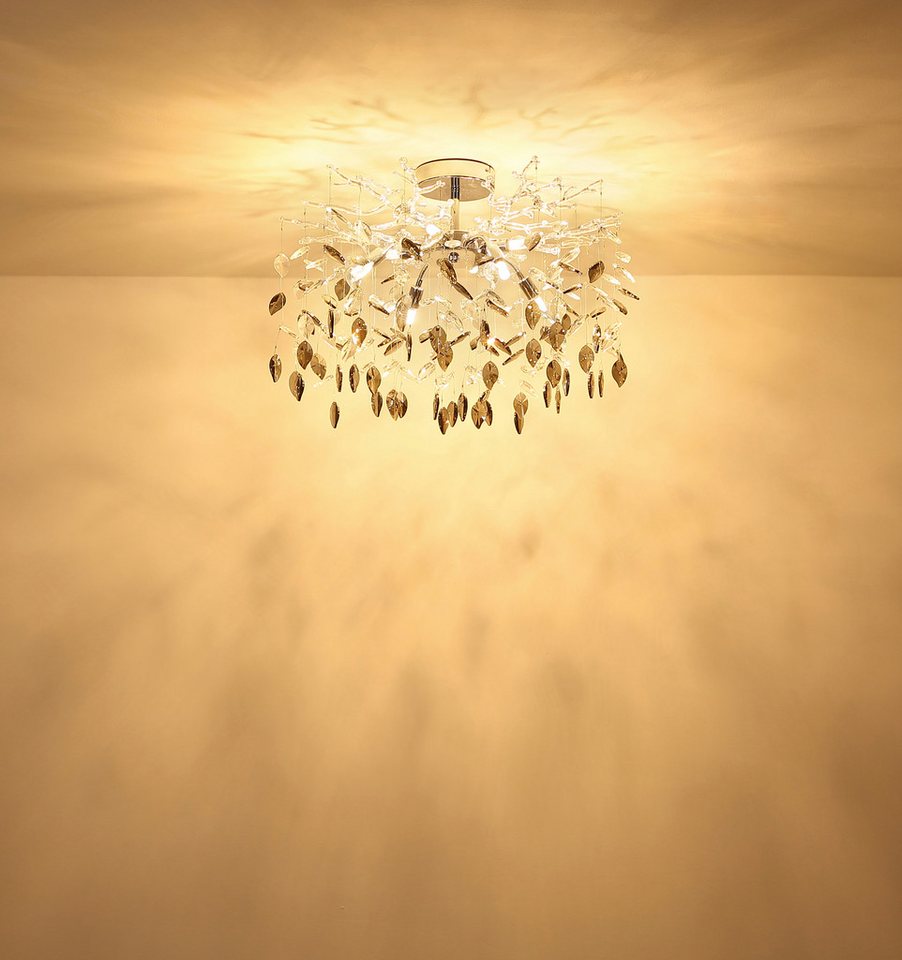 GLOBO LIGHTING Deckenleuchte DANNA, ohne Leuchtmittel, Deckenleuchte mit Kristallen, luxuriös, elegant & hell – Bild 5 von 5