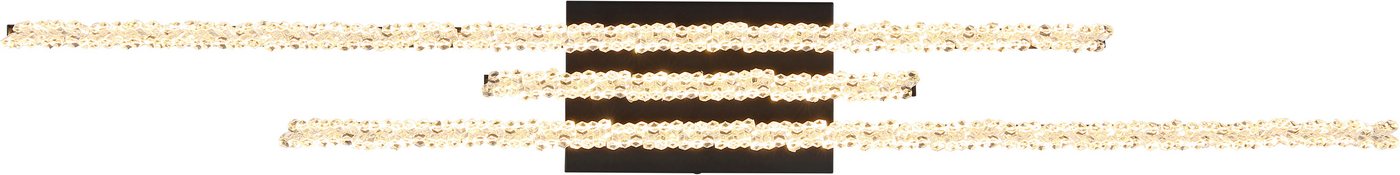 GLOBO LIGHTING Deckenleuchte HILTON, LED fest integriert, Warmweiß, Deckenleuchte Schwarz/Alu, Acrylkristalle, LED 36W – Bild 3 von 5