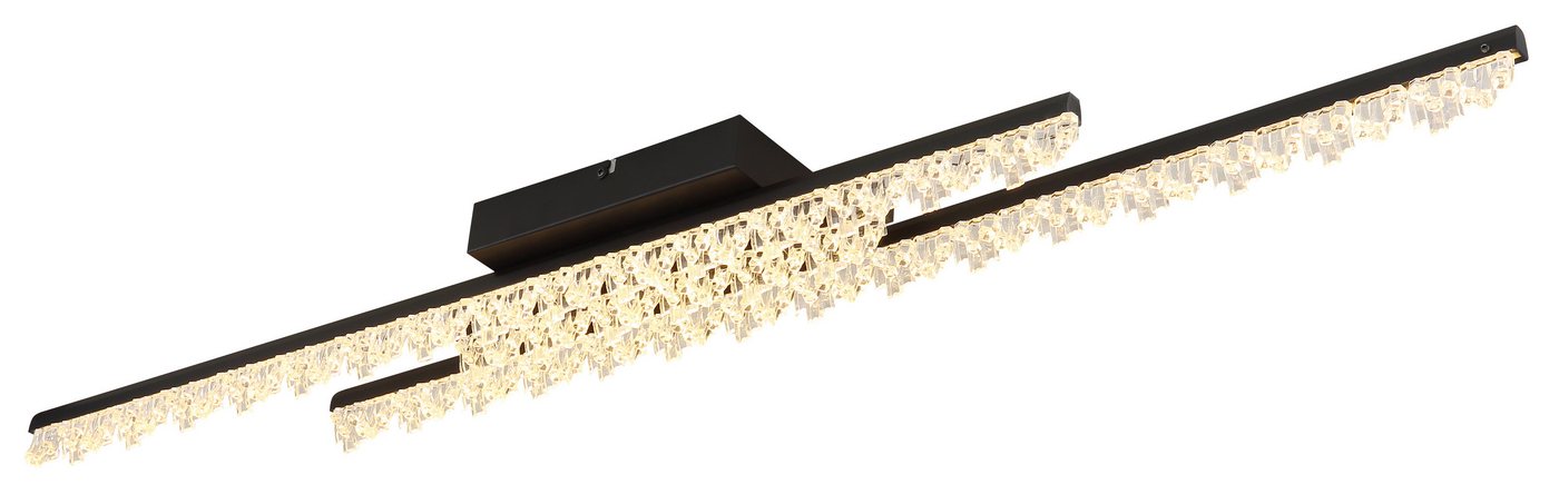 GLOBO LIGHTING Deckenleuchte HILTON, LED fest integriert, Warmweiß, Deckenleuchte Schwarz/Alu, Acrylkristalle, LED 36W – Bild 5 von 5