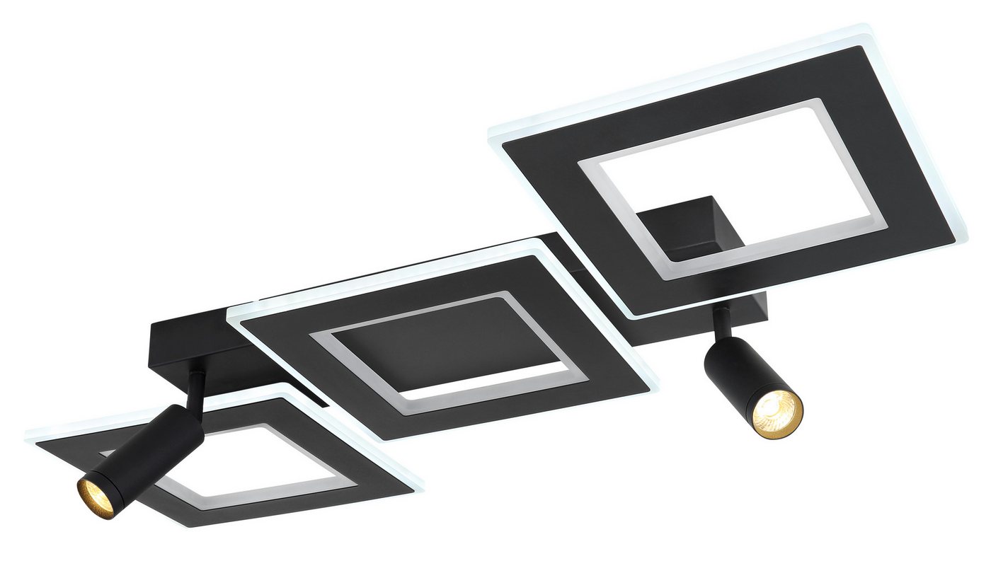 GLOBO LIGHTING Deckenleuchte MARIAN, LED fest integriert, Schwarze Deckenleuchte mit RGB Farbwechsler, Strahler drehbar – Bild 4 von 5