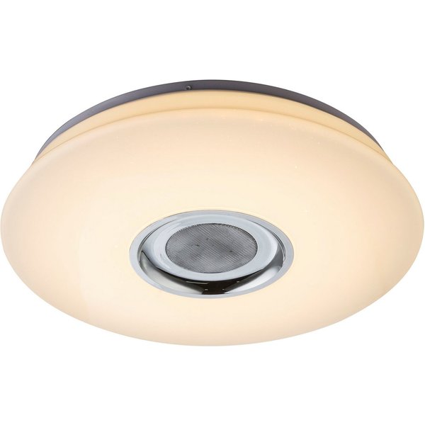 GLOBO LIGHTING Deckenleuchte NICOLE, LED fest integriert, Deckenleuchte Weiß, Opal sparkle, RGB, Bluetooth, LED 18W