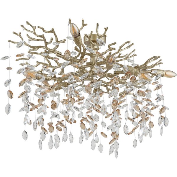 GLOBO LIGHTING Deckenleuchte QUEENA, ohne Leuchtmittel, Deckenleuchte gold Kristall, E14, elegant, flexibler Look