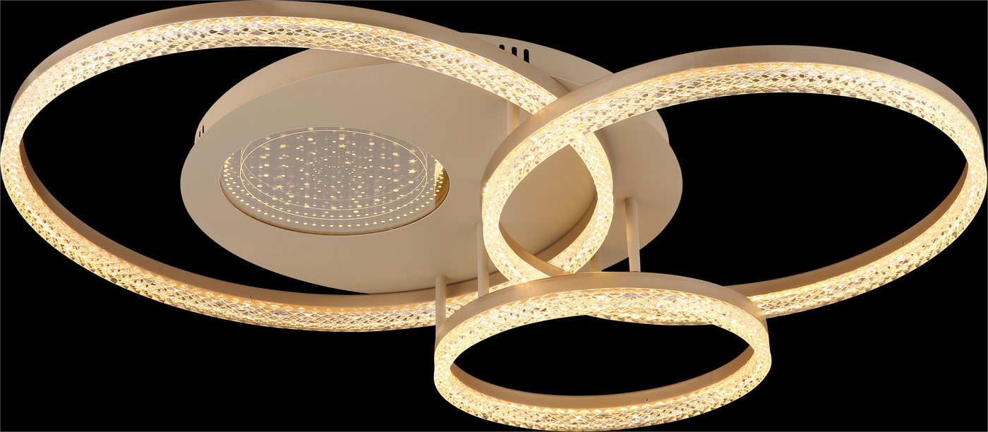 GLOBO LIGHTING Deckenleuchte SANFORD, LED fest integriert, Warmweiß, LED-Deckenleuchte mit 3D-Effekt, modern, hell & dekorativ – Bild 5 von 5