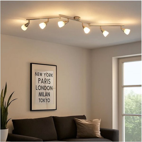 GLOBO LIGHTING Deckenspot, Leuchtmittel nicht inklusive, Spotleiste Deckenleuchte Strahler schwenkbar 6-Flammig L 145 cm