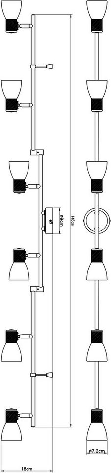 GLOBO LIGHTING Deckenspot GYLFI, ohne Leuchtmittel, Strahler Nickel/Holz, Glas opal/gestreift, E14 – Bild 4 von 4
