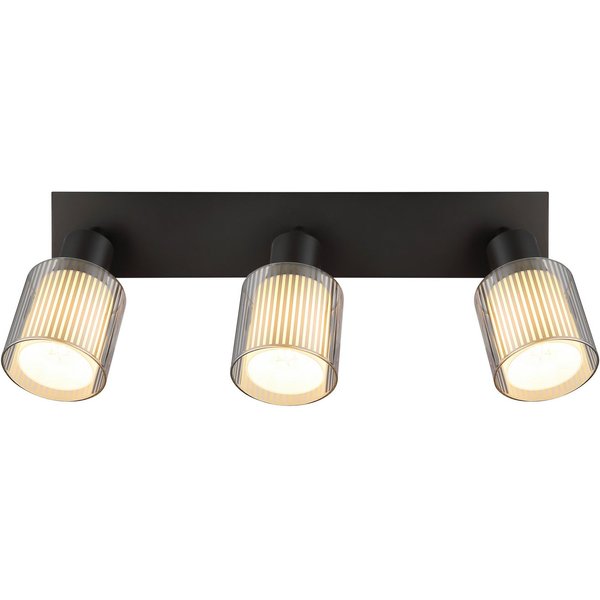 GLOBO LIGHTING Deckenspot VILLEGAS, ohne Leuchtmittel, Strahler Schwarz-Chrom, Glas opal/verchromt, dreh-/schwenkbar, E14
