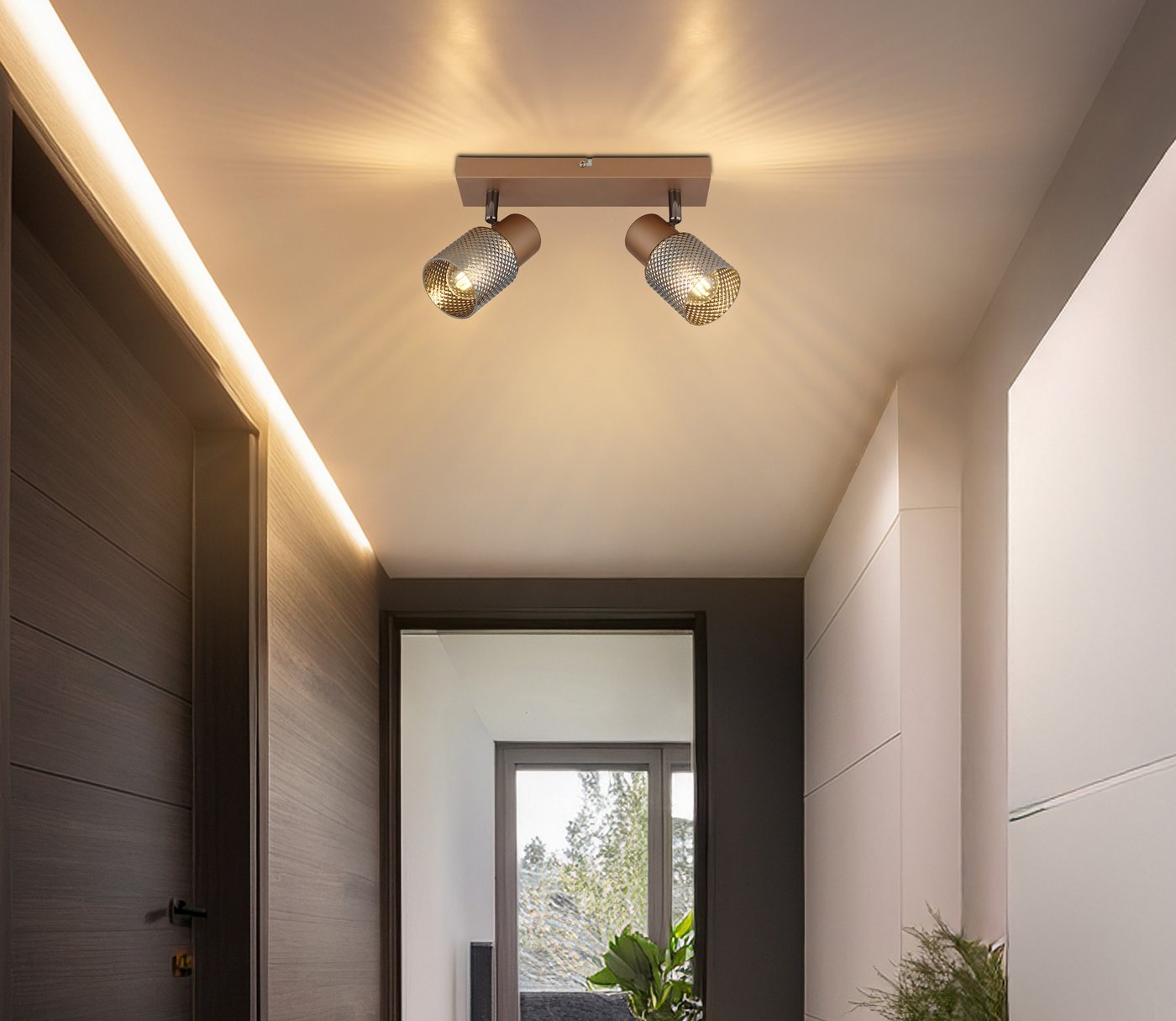 GLOBO LIGHTING Deckenstrahler SATELLA, ohne Leuchtmittel, Spot Deckenspot Flur Schlafzimmer Wohnzimmer – Bild 2 von 5