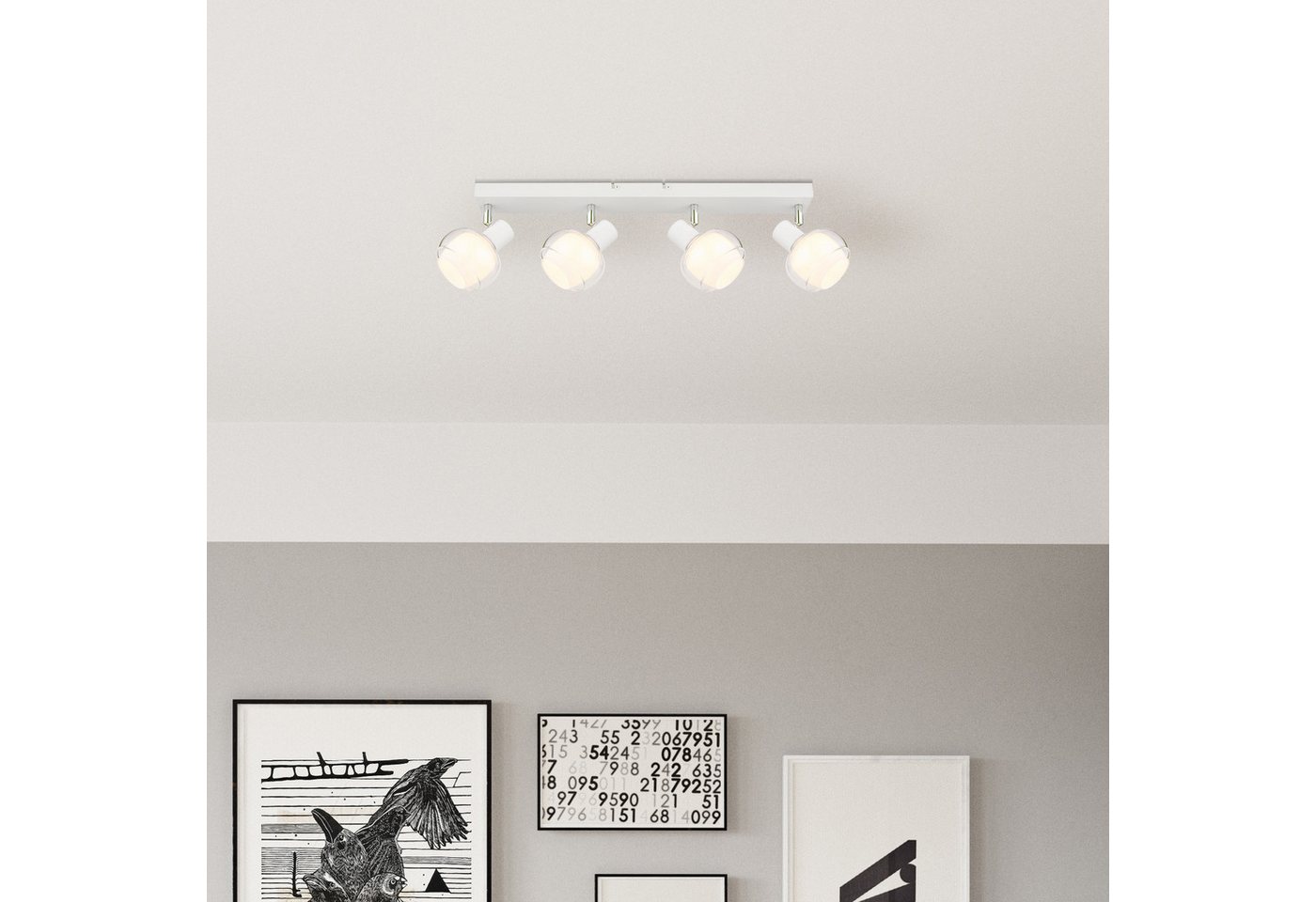 GLOBO LIGHTING Deckenstrahler TOKKI, ohne Leuchtmittel, Spot Deckenspot Flur Schlafzimmer Wohnzimmer – Bild 2 von 5
