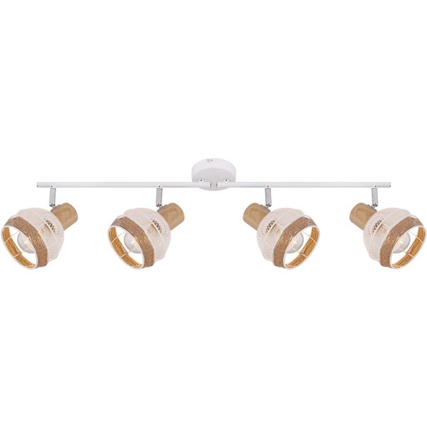 GLOBO LIGHTING Deckenstrahler WIDY, ohne Leuchtmittel, Deckenstrahler/weiß/holzoptik/Hanf braun/Flur/Wohnzimmer