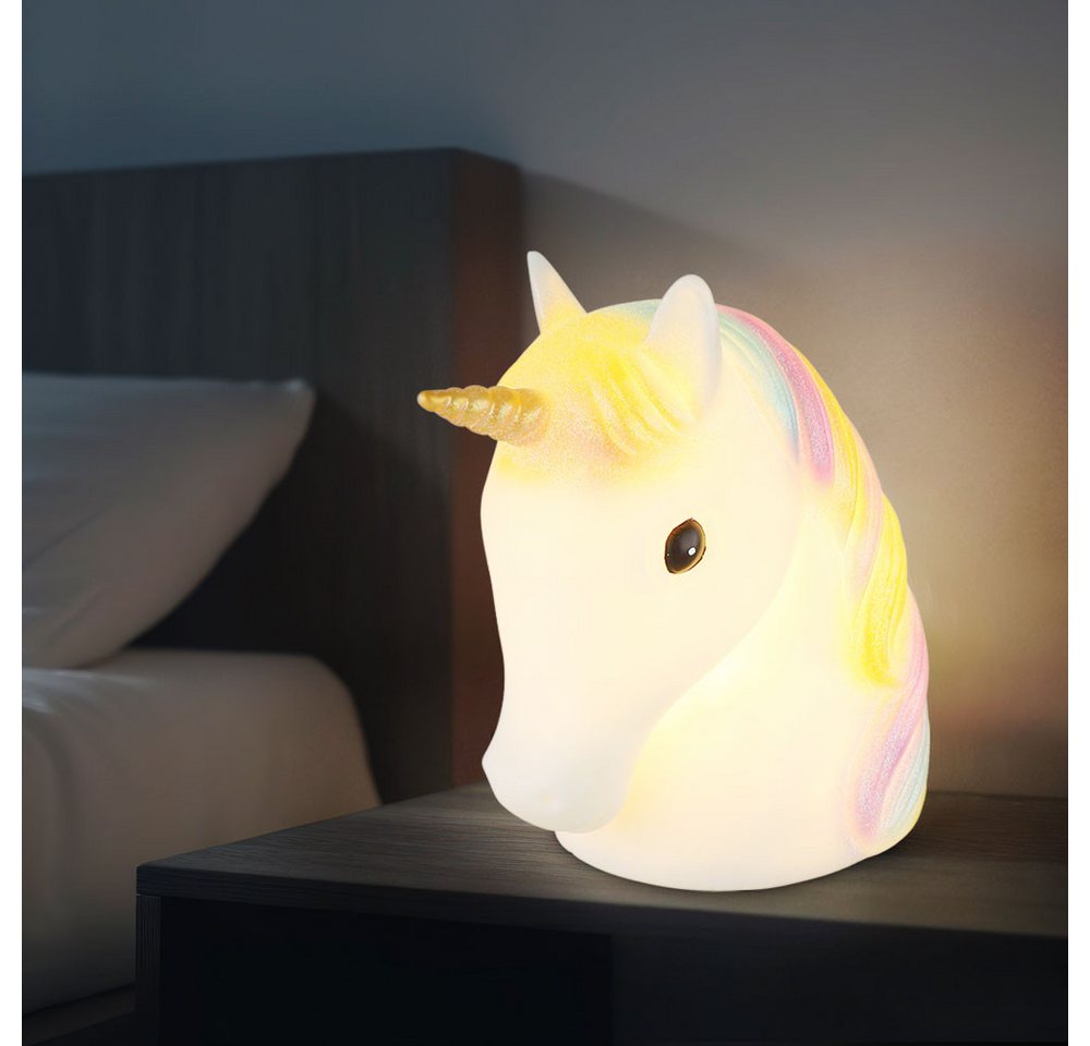 GLOBO LIGHTING Dekolicht, LED-Leuchtmittel fest verbaut, Farbig, Warmweiß, Einhorn Tischleuchte LED Dekorartikel Kinderleuchte Kinderzimmer – Bild 3 von 5