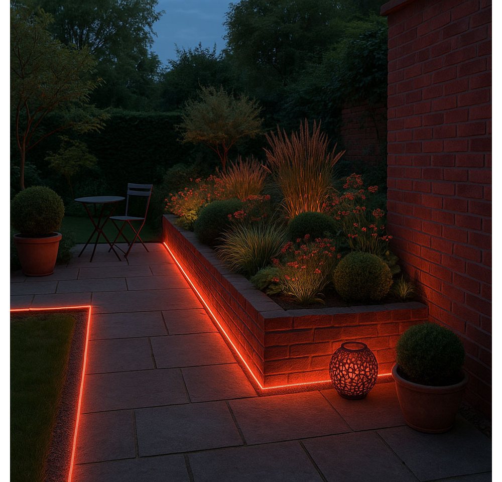 GLOBO LIGHTING Dekolicht, LED-Leuchtmittel fest verbaut, Farbig, LED Lichterschlauch Beleuchtung Außen Garten Terrasse Weg Transparent – Bild 4 von 4