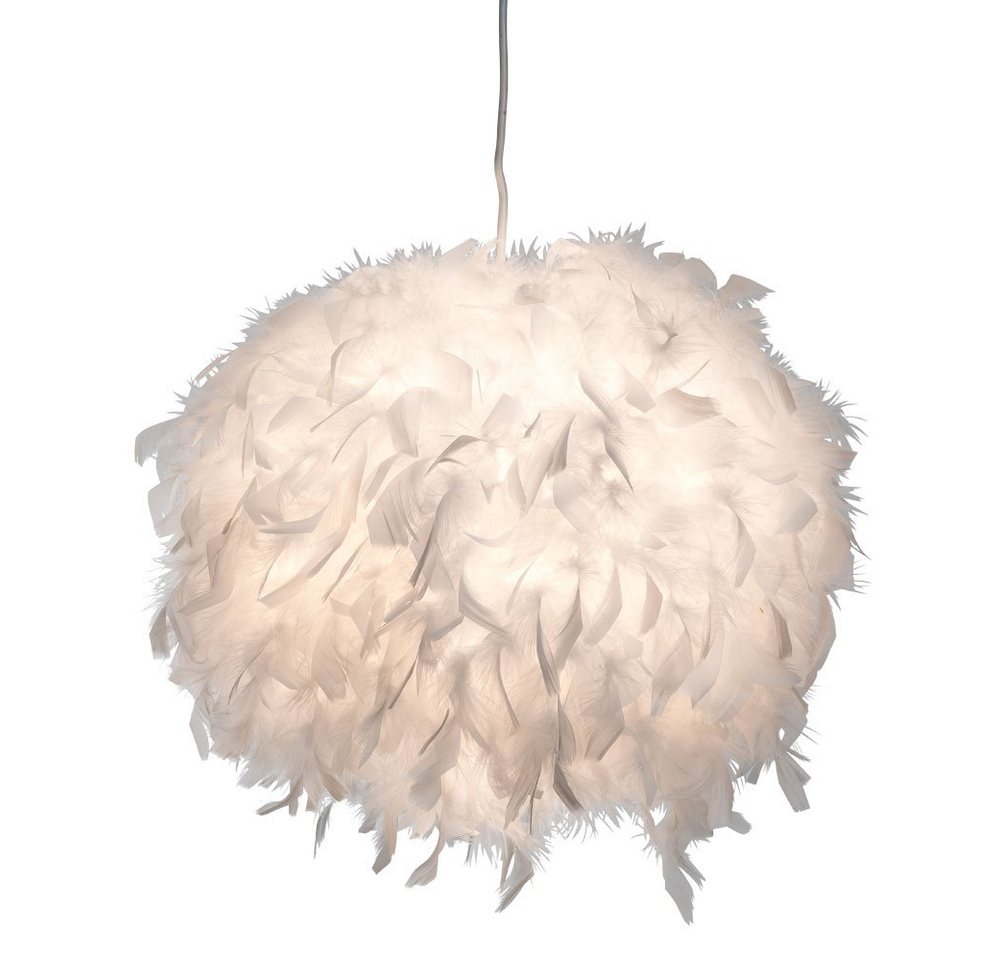 GLOBO LIGHTING Hängeleuchte, Leuchtmittel inklusive, Farbwechsel, Warmweiß, Hänge Leuchte weiß Fernbedienung Feder Pendel Kugel Lampe – Bild 2 von 5