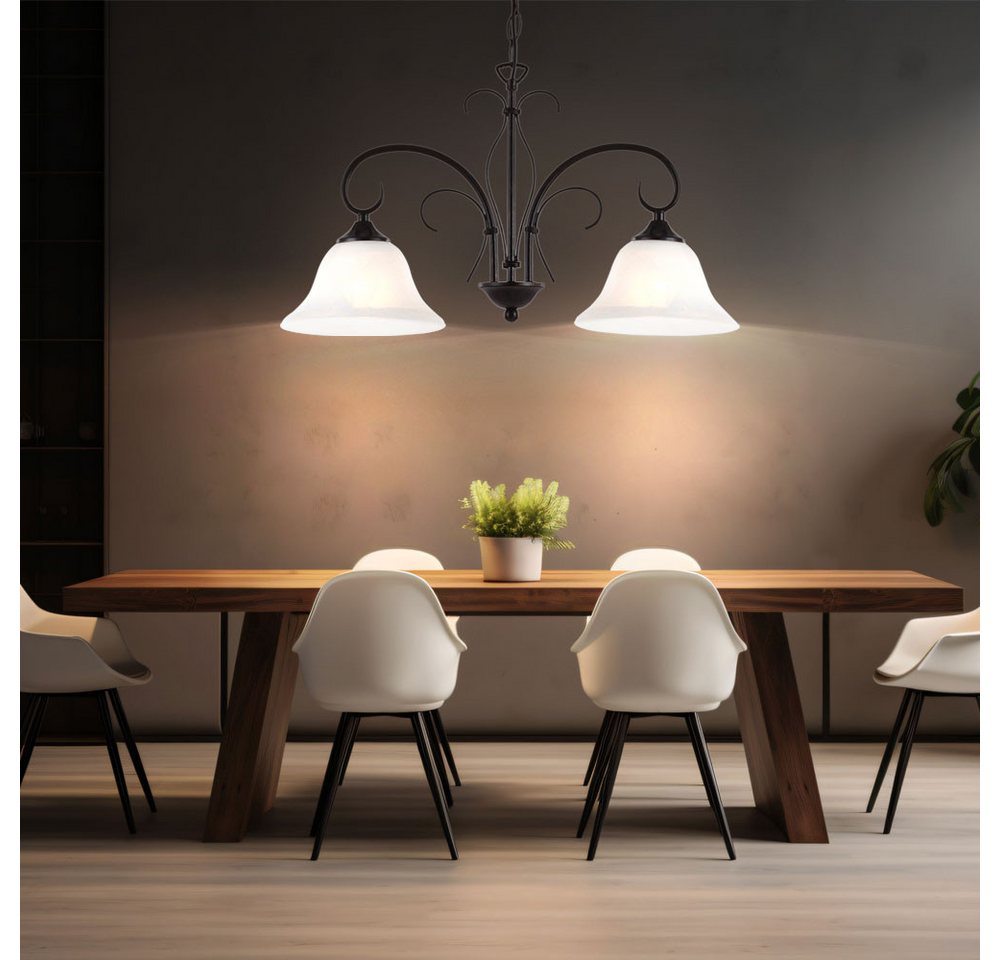 GLOBO LIGHTING Hängeleuchte, Leuchtmittel nicht inklusive, Pendelleuchte Vintage Metall Pendellampe Esszimmer Retro Hängelampe – Bild 2 von 5