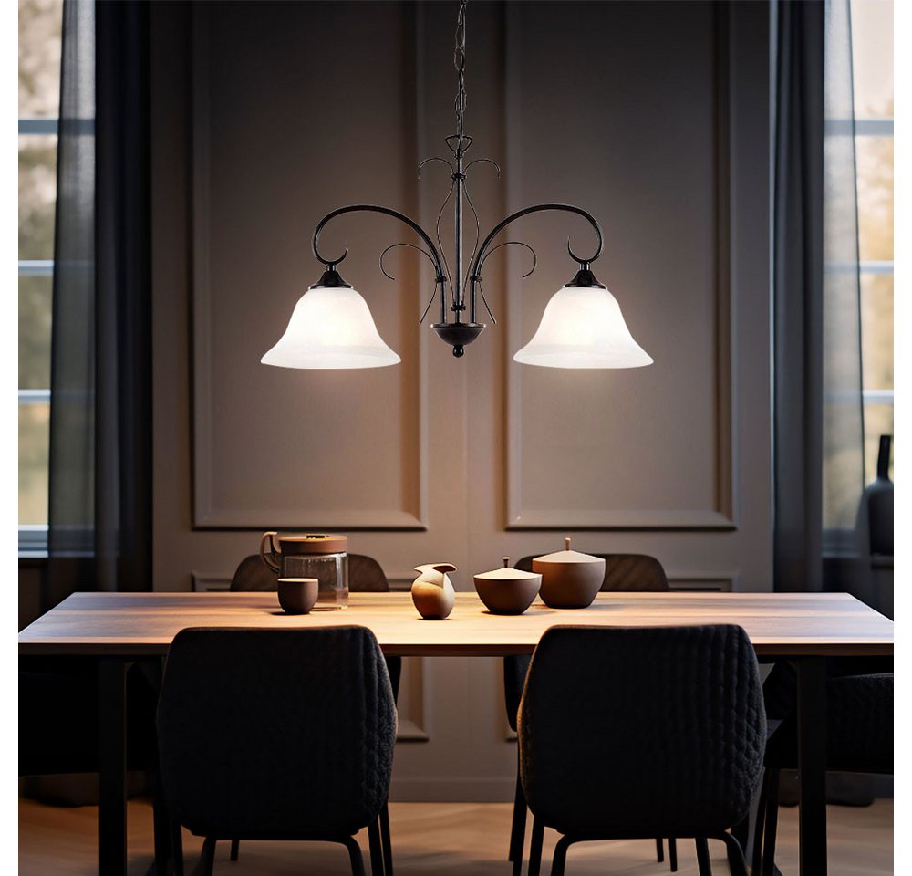 GLOBO LIGHTING Hängeleuchte, Leuchtmittel nicht inklusive, Pendelleuchte Vintage Metall Pendellampe Esszimmer Retro Hängelampe – Bild 4 von 5