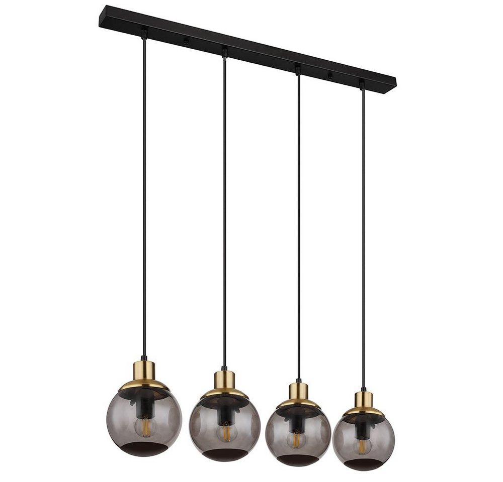 GLOBO LIGHTING Hängeleuchte, Leuchtmittel nicht inklusive, Warmweiß, Hängelampe Glas modern Pendelleuchte Rauchglas Hängeleuchte schwarz, 4 – Bild 5 von 5