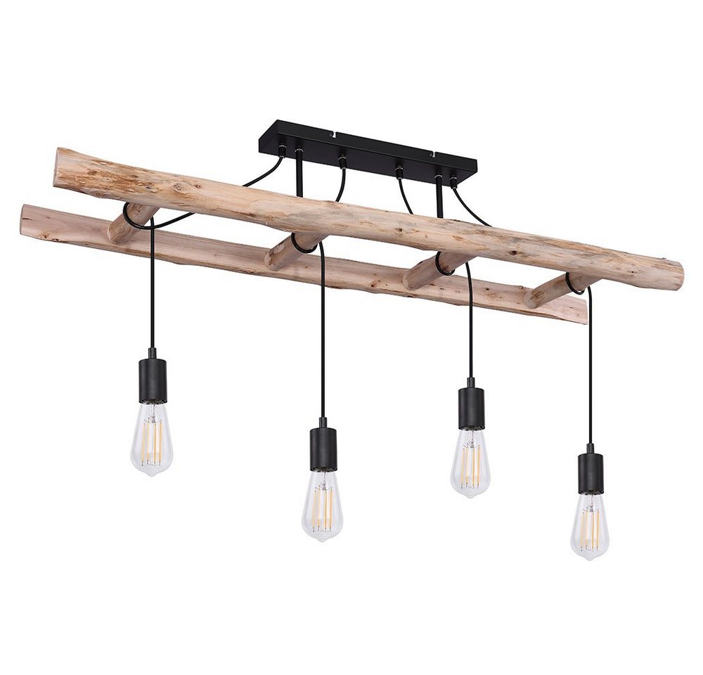 GLOBO LIGHTING Hängeleuchte, Leuchtmittel nicht inklusive, Retro Pendelleuchte Holzleuchte Vintage Hängelampe Holz Hängeleuchte – Bild 5 von 5