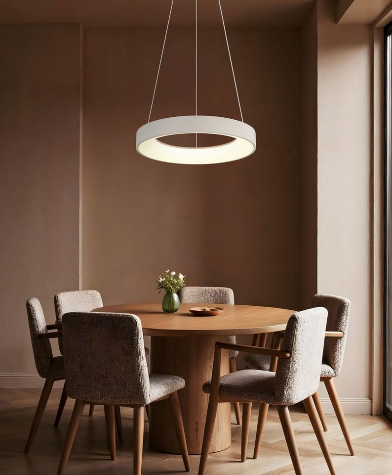GLOBO LIGHTING Hängeleuchte GALLEGOS, LED fest integriert, LED Hängeleuchte für Esszimmer sandfarben – Bild 2 von 5
