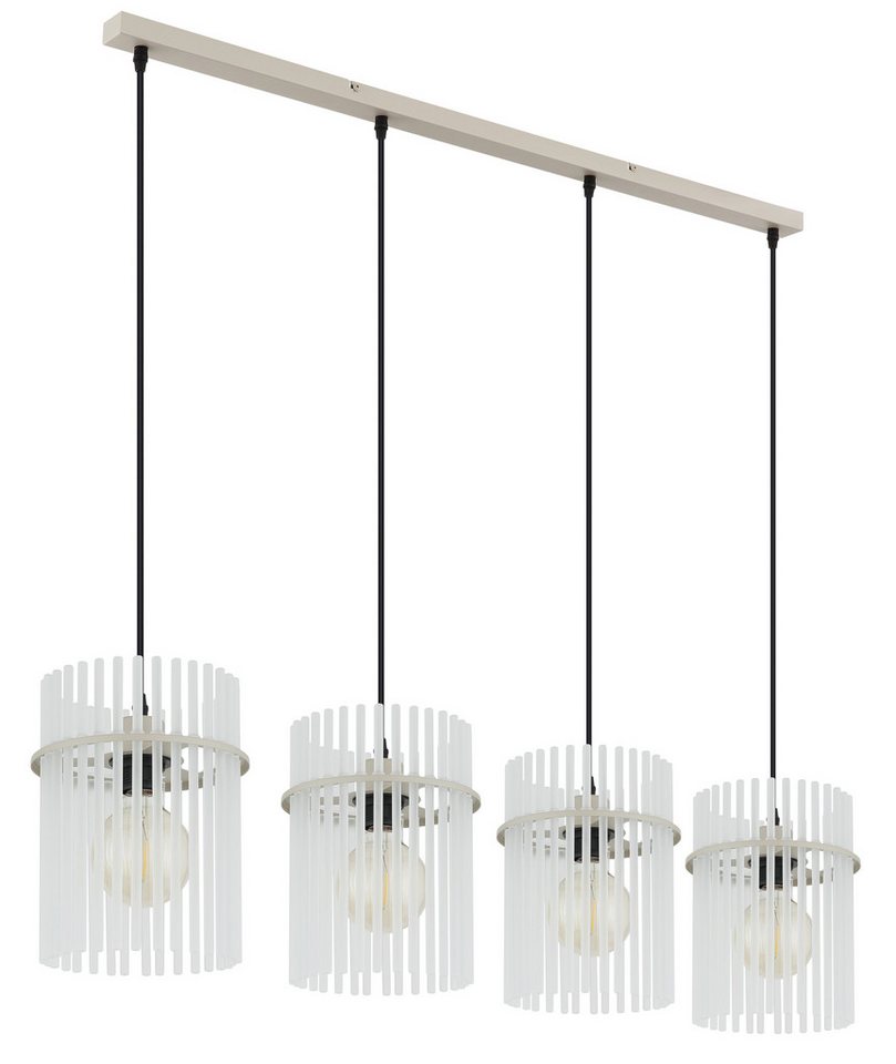 GLOBO LIGHTING Hängeleuchte GORLEY, Leuchtmittel wechselbar, Sandfarbene Hängeleuchte mit satinierten Glasstäben, höhenverstellbar – Bild 3 von 5