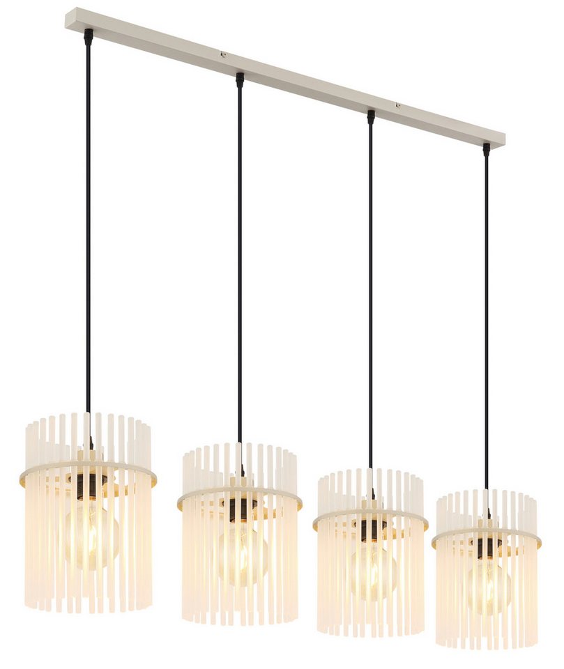GLOBO LIGHTING Hängeleuchte GORLEY, Leuchtmittel wechselbar, Sandfarbene Hängeleuchte mit satinierten Glasstäben, höhenverstellbar – Bild 4 von 5