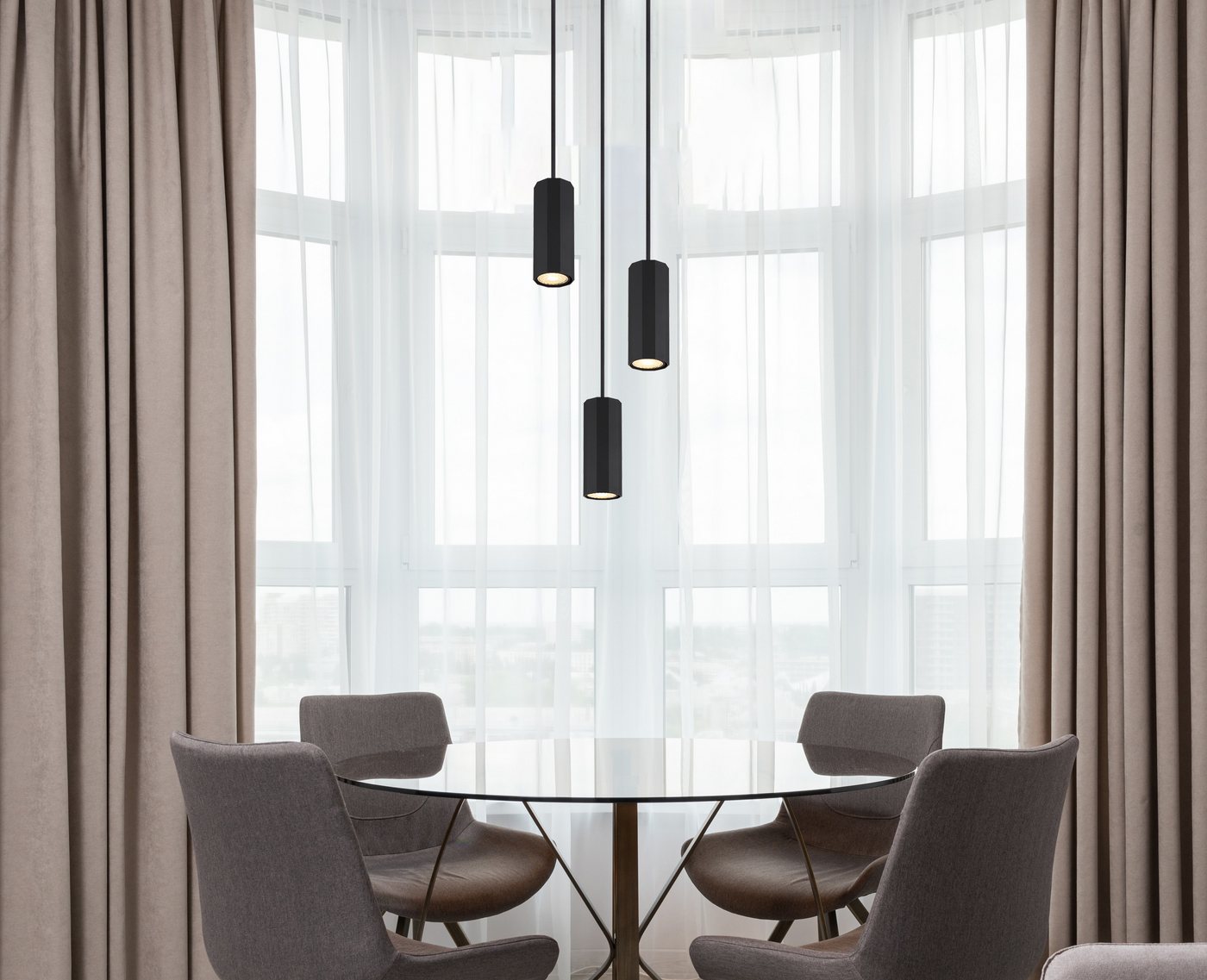 GLOBO LIGHTING Hängeleuchte JAMES, ohne Leuchtmittel, Hängelampe/Pendelleuchte/Esszimmer/Wohnzimmer/Esstisch – Bild 2 von 5
