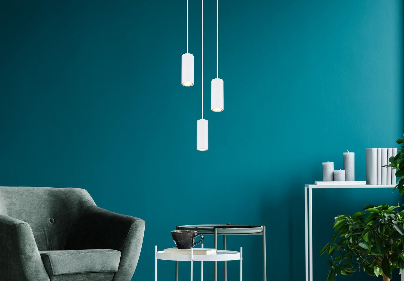 GLOBO LIGHTING Hängeleuchte JAMES, Leuchtmittel wechselbar, Hängeleuchte mit Aluminium, GU10 Fassung, höhenverstellbar – Bild 2 von 5