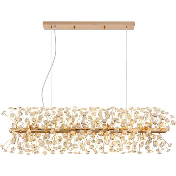 GLOBO LIGHTING Hängeleuchte KATRINA, Leuchtmittel wechselbar, Warmweiß, Goldfarbener Luster mit K9 Kristallen, 12x G9 LED