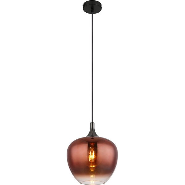GLOBO LIGHTING Hängeleuchte MAXY, ohne Leuchtmittel, Hängeleuchte, schwarze Aufhängung, Rauchglas, E27