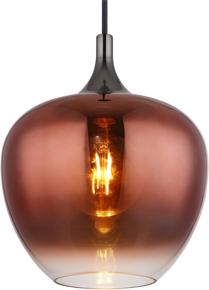 GLOBO LIGHTING Hängeleuchte MAXY, ohne Leuchtmittel, Hängeleuchte, schwarze Aufhängung, Rauchglas, E27 – Bild 4 von 5