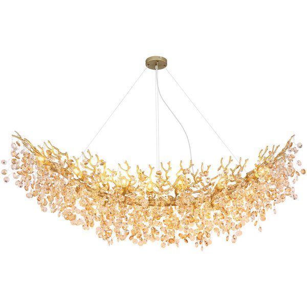 GLOBO LIGHTING Hängeleuchte QUEENA, Leuchtmittel wechselbar, Kristall Luster für Wohn- & Esszimmer, Höhe kürzbar