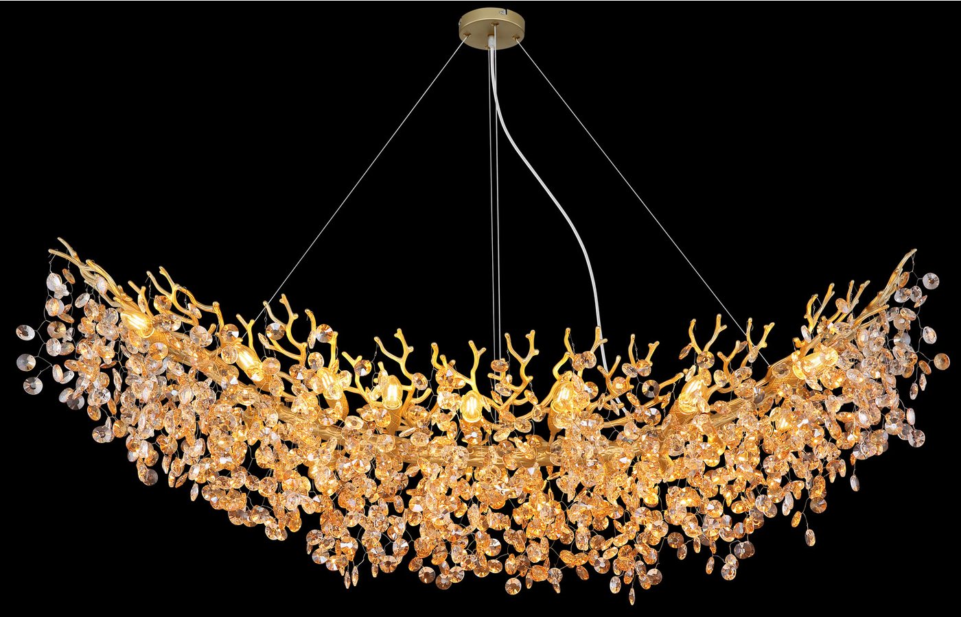 GLOBO LIGHTING Hängeleuchte QUEENA, Leuchtmittel wechselbar, Kristall Luster für Wohn- & Esszimmer, Höhe kürzbar – Bild 5 von 5