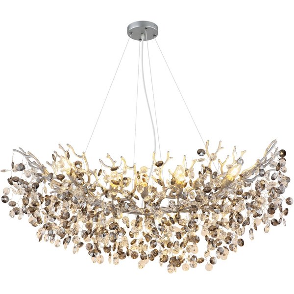 GLOBO LIGHTING Hängeleuchte QUEENA, ohne Leuchtmittel, Luster, Glaskristalle, höhenkürzbar, E14