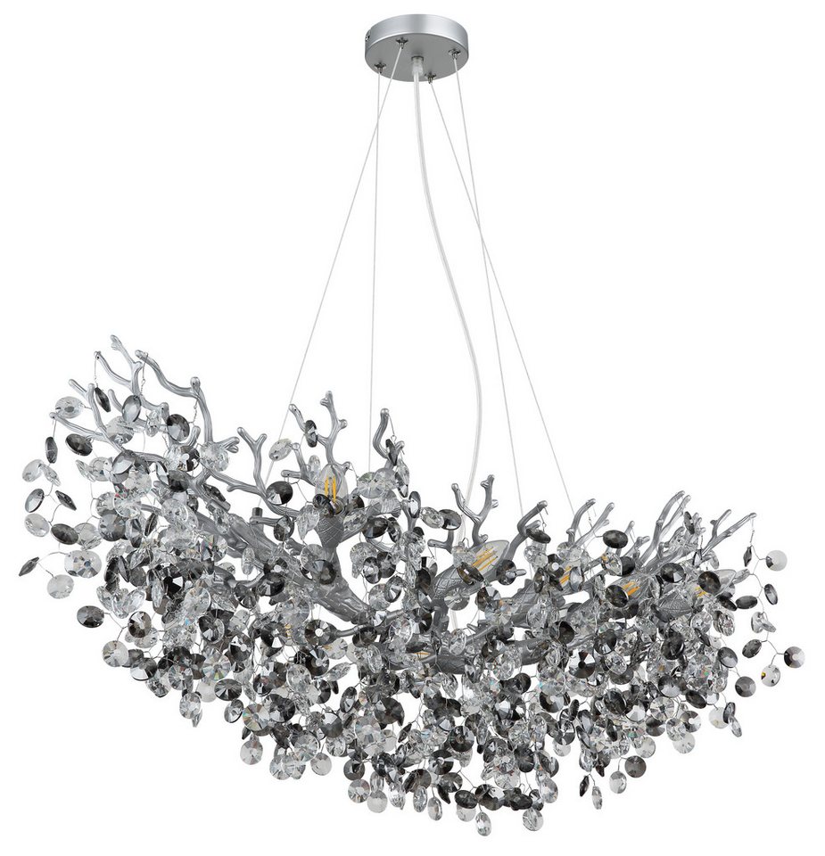 GLOBO LIGHTING Hängeleuchte QUEENA, ohne Leuchtmittel, Luster, Glaskristalle, höhenkürzbar, E14 – Bild 3 von 5