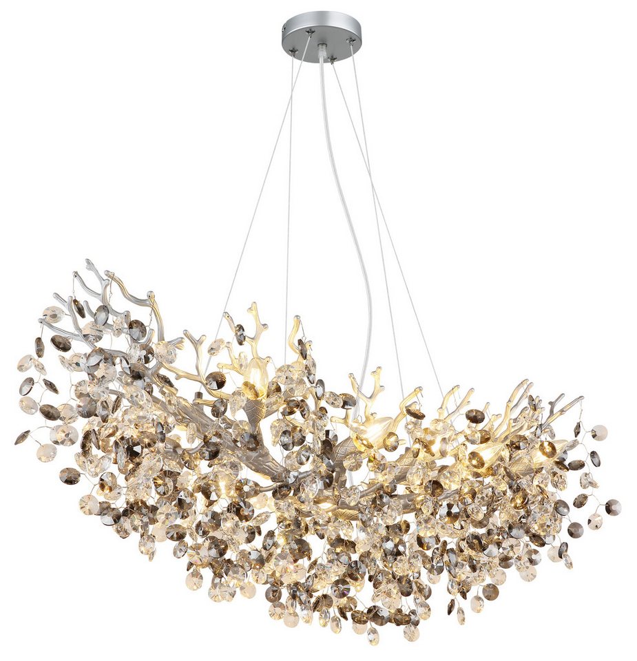 GLOBO LIGHTING Hängeleuchte QUEENA, ohne Leuchtmittel, Luster, Glaskristalle, höhenkürzbar, E14 – Bild 4 von 5