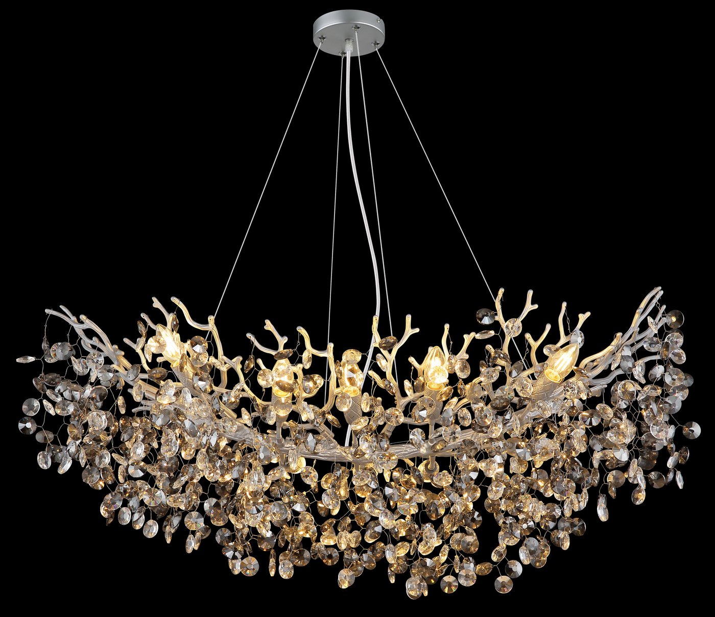 GLOBO LIGHTING Hängeleuchte QUEENA, ohne Leuchtmittel, Luster, Glaskristalle, höhenkürzbar, E14 – Bild 5 von 5