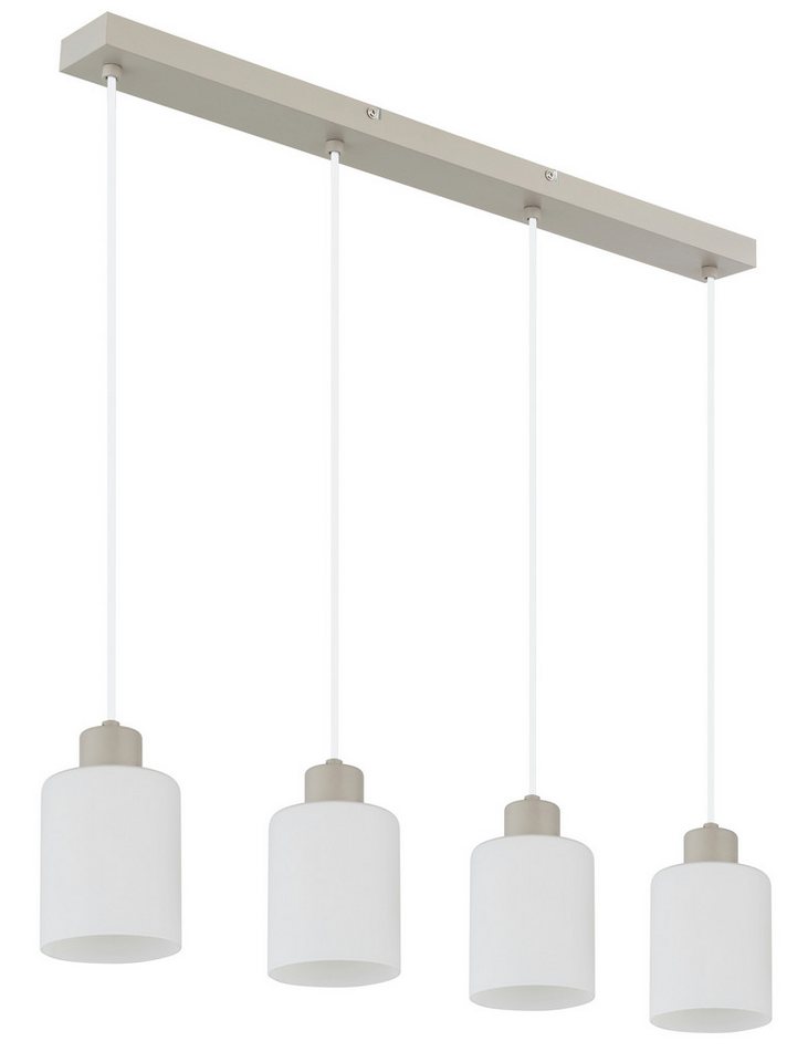 GLOBO LIGHTING Hängeleuchte TRENT, Leuchtmittel wechselbar, Sandfarbene Hängeleuchte mit Glas opal, höhenverstellbar – Bild 3 von 5