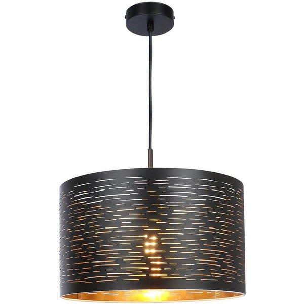 GLOBO LIGHTING Hängeleuchte TUNNO, ohne Leuchtmittel, Hängeleuchte Schwarz/Gold, Kunststoff, höhenkürzbar, E27