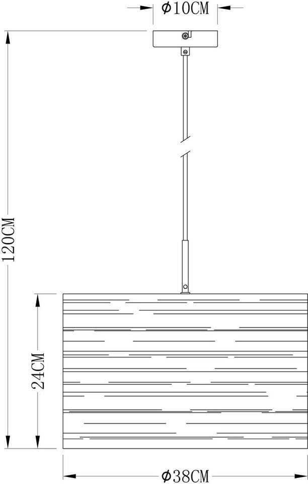 GLOBO LIGHTING Hängeleuchte TUNNO, ohne Leuchtmittel, Hängeleuchte Schwarz/Gold, Kunststoff, höhenkürzbar, E27 – Bild 5 von 5