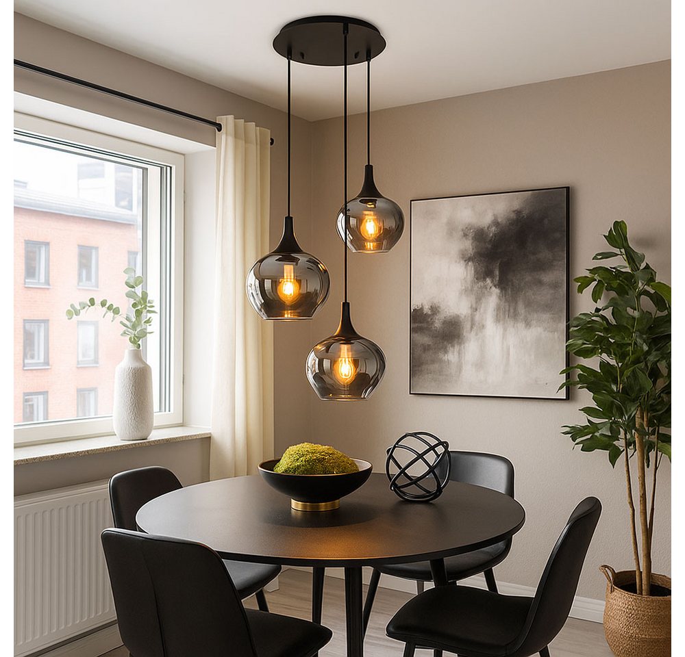 GLOBO LIGHTING Hängeleuchte, Leuchtmittel nicht inklusive, Hängeleuchte Pendellampe Wohnzimmer Pendelleuchte Esstischleuchte – Bild 3 von 5