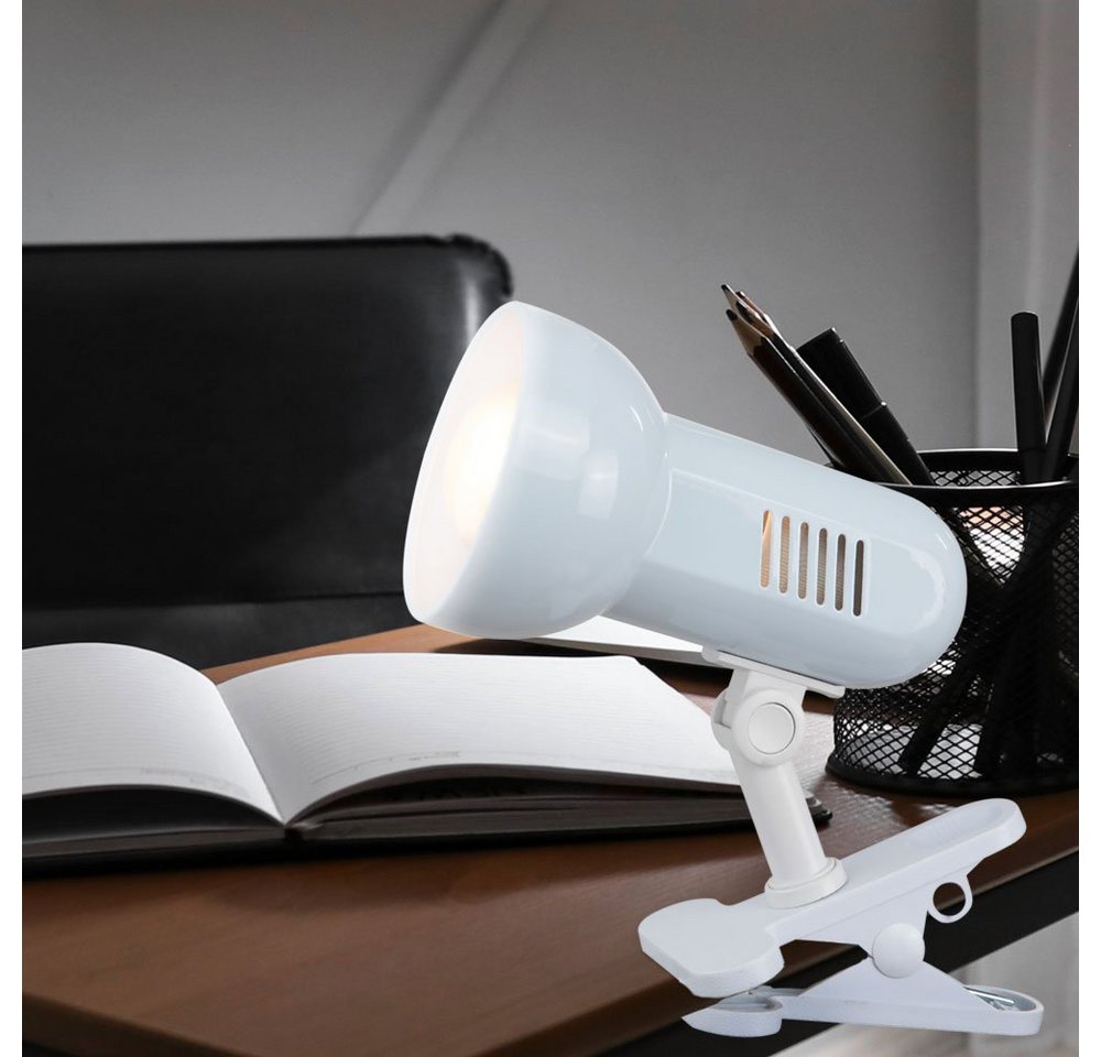 GLOBO LIGHTING Klemmleuchte, Leuchtmittel nicht inklusive, Praktische Schreib Tisch Leuchte Klemm Strahler Regal Spot Lampe Globo – Bild 2 von 5