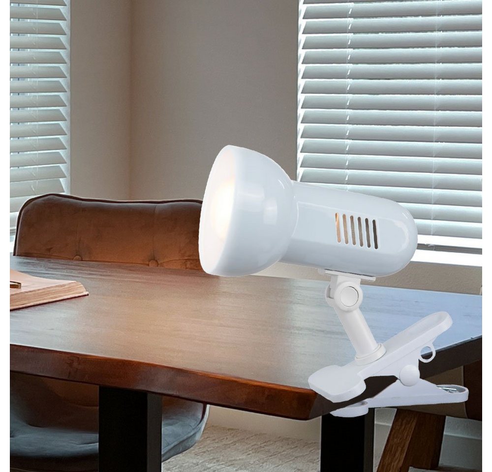 GLOBO LIGHTING Klemmleuchte, Leuchtmittel nicht inklusive, Praktische Schreib Tisch Leuchte Klemm Strahler Regal Spot Lampe Globo – Bild 4 von 5