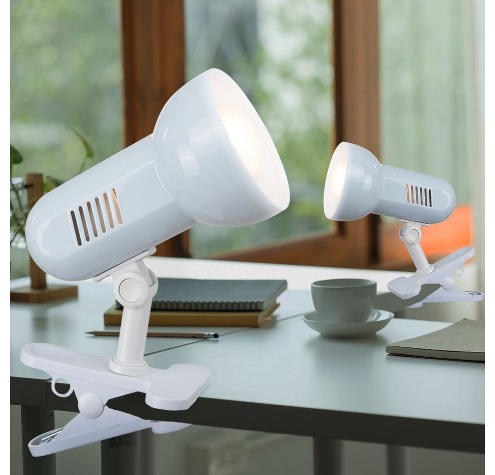 GLOBO LIGHTING Klemmleuchte, Leuchtmittel nicht inklusive, Praktische Schreib Tisch Leuchte Klemm Strahler Regal Spot Lampe Globo – Bild 5 von 5