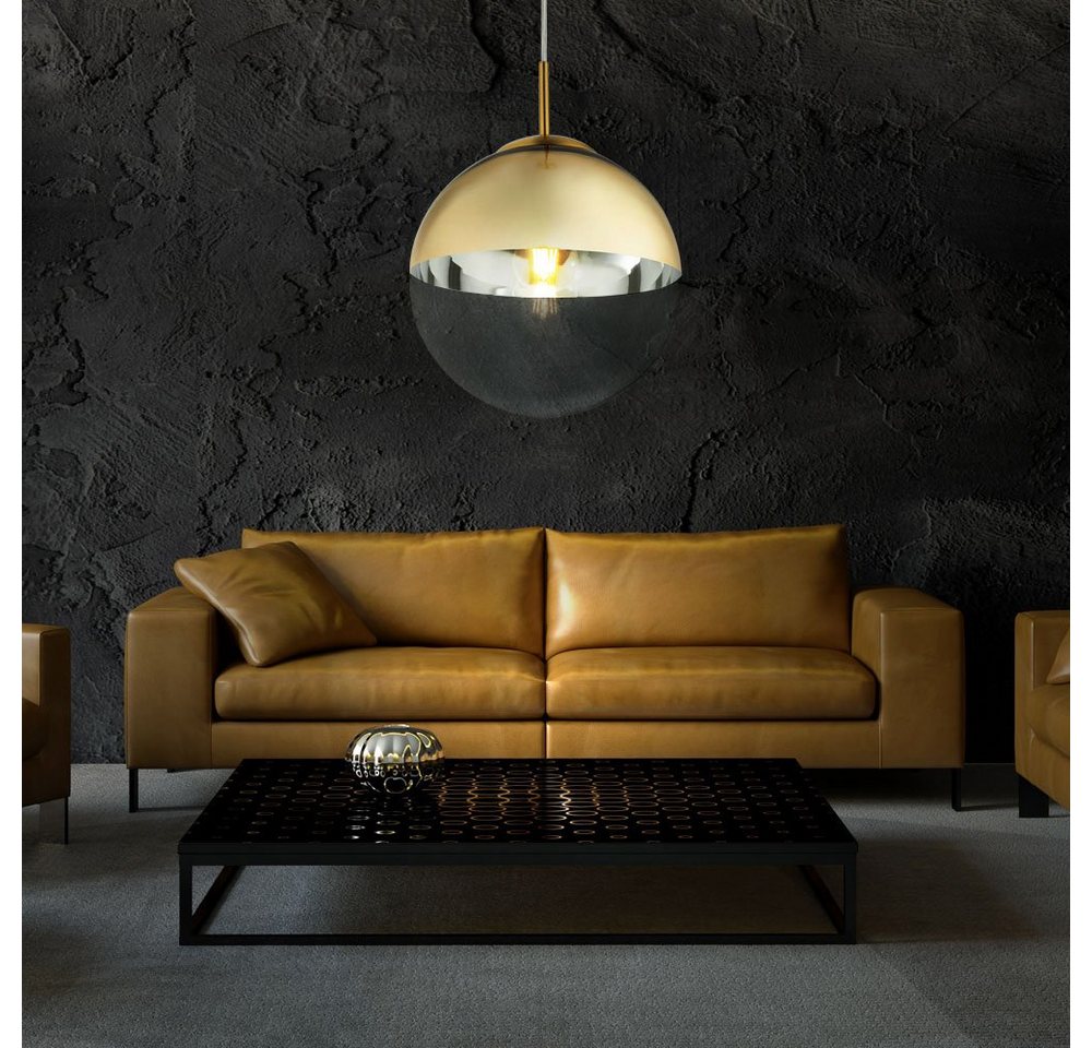 GLOBO LIGHTING Kugelleuchte, Leuchtmittel nicht inklusive, Design Pendel Decken Lampe Glas Kugel Wohn Ess Zimmer Hänge – Bild 3 von 5