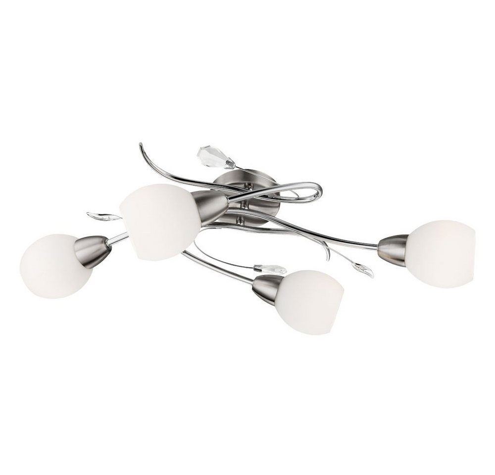 GLOBO LIGHTING Kugelleuchte, Leuchtmittel nicht inklusive, Deckenleuchte Deckenleuchte Wohnzimmerlampe 4 Flammig Glas opal – Bild 3 von 5