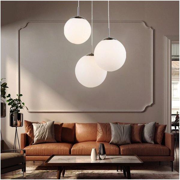 GLOBO LIGHTING Kugelleuchte, Leuchtmittel nicht inklusive, Design Decken Lampe Wohn Ess Zimmer Glas Kugel Hänge Pendel Leuchte