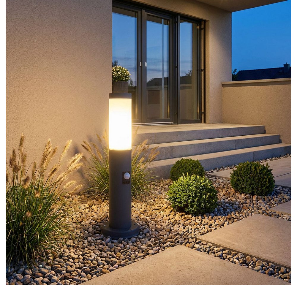 GLOBO LIGHTING LED Außen-Stehlampe, Leuchtmittel inklusive, Warmweiß, LED Außen Stehleuchte Gartenlampe Sockelleuchte mit Bewegungsmelder – Bild 3 von 5