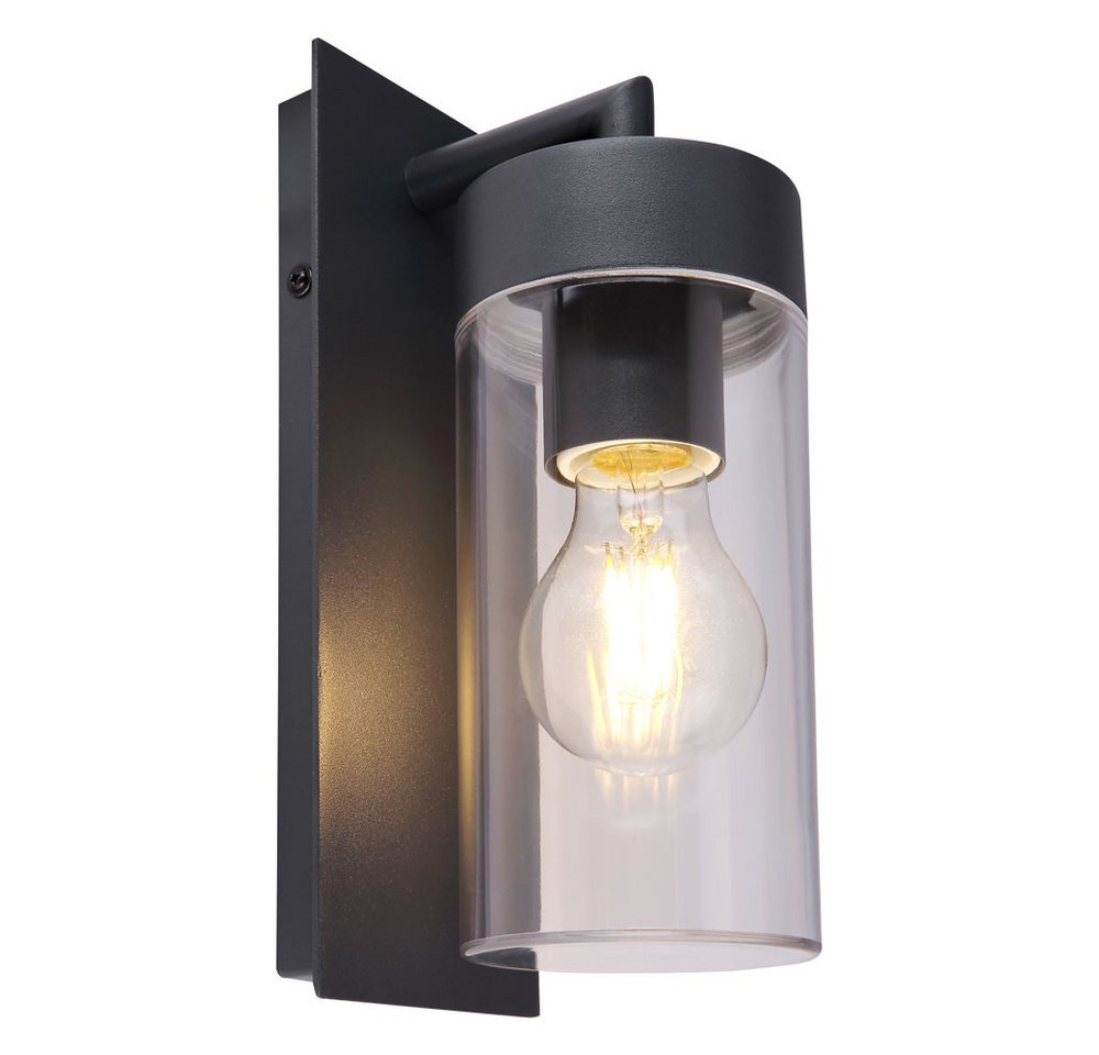 GLOBO LIGHTING LED Außen-Wandleuchte, Leuchtmittel inklusive, Warmweiß, Außenwandlampe Fassadenleuchte Gartenlampe anthrazit klar LED H 25 cm – Bild 2 von 5