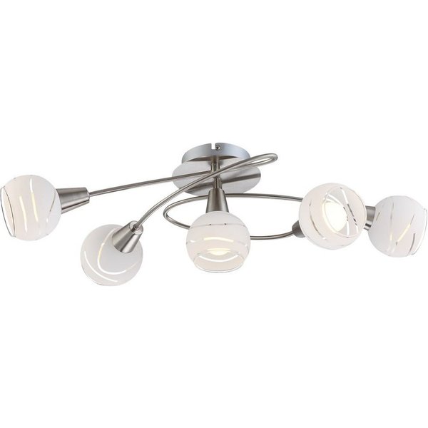 GLOBO LIGHTING LED Deckenleuchte, Leuchtmittel inklusive, Warmweiß, Deckenlampe Deckenleuchte Wohnzimmerlampe Glas flammig LED L 62,5 cm