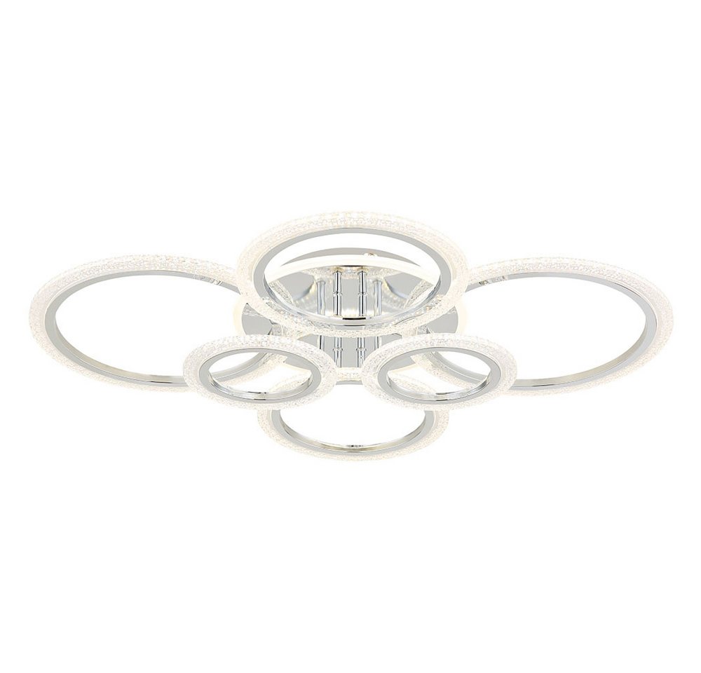 GLOBO LIGHTING LED Deckenleuchte, LED-Leuchtmittel fest verbaut, Farbwechsel, Neutralweiß, Kaltweiß, Warmweiß, Tageslichtweiß, LED Deckenleuchte Deckenlampe Chr – Bild 2 von 5