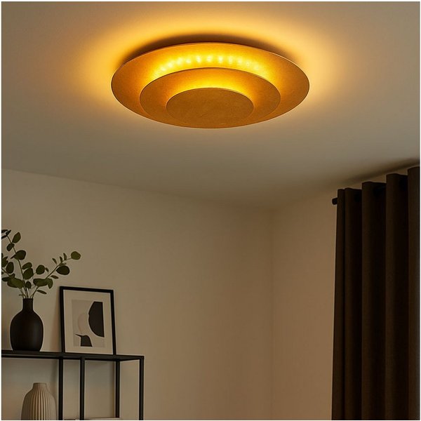 GLOBO LIGHTING LED Deckenleuchte, LED-Leuchtmittel fest verbaut, Warmweiß, Deckenleuchte Deckenlampe Wohnzimmerlampe gold LED Schlafzimmerlampe